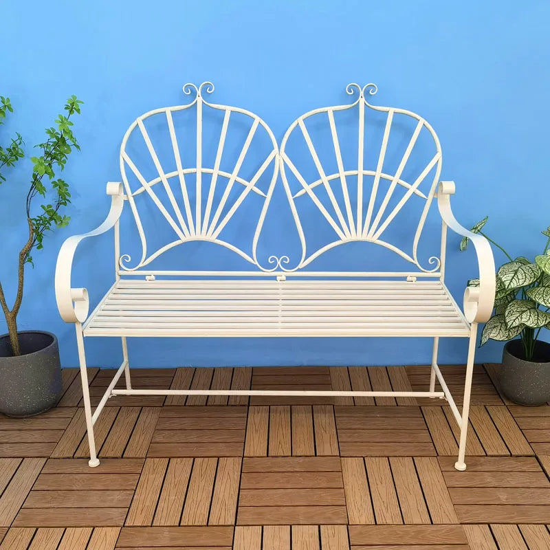 Resistant Wrought Iron Modern French Foldable Garden Bench