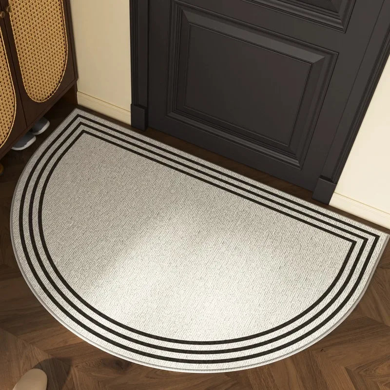 VIKAMA Entrance Door Mat Non-slip Wear-resistant Dirt-resistant Carpet Semi-circular Line Texture Rug Outdoor Home Decor Mat