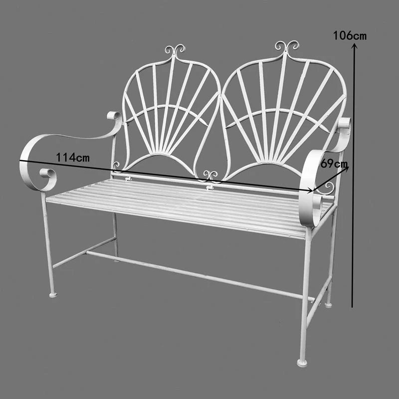 Resistant Wrought Iron Modern French Foldable Garden Bench