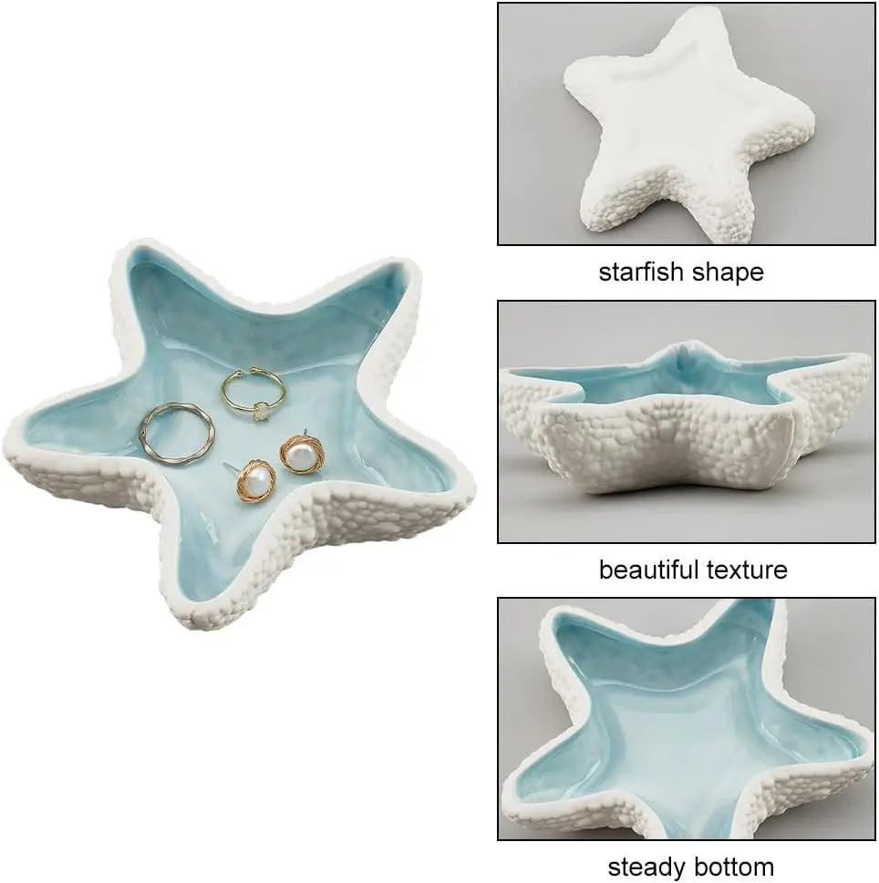 1 pc Jewelry Dish Tray Ceramic Jewelry Dish Ring Holder Trinket Dish Candy Dish Small Key Bowl for Birthday Home Party Decor