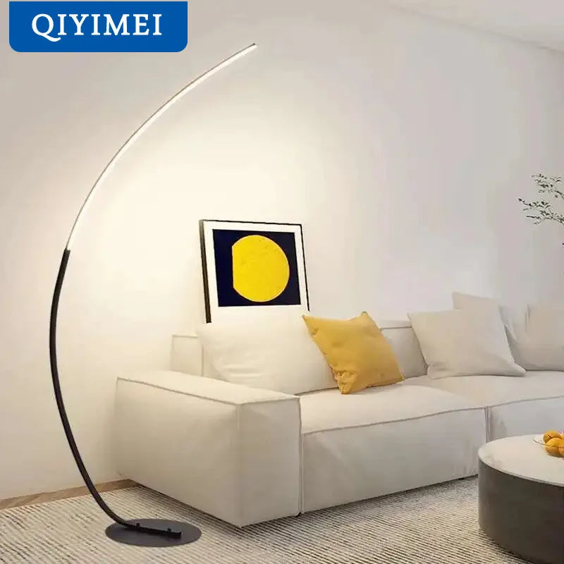 Nordic LED Corner Light Floor Lamps Black White C Design Bedroom Floor Lights Stand Light For Dining Living Room Home Decor