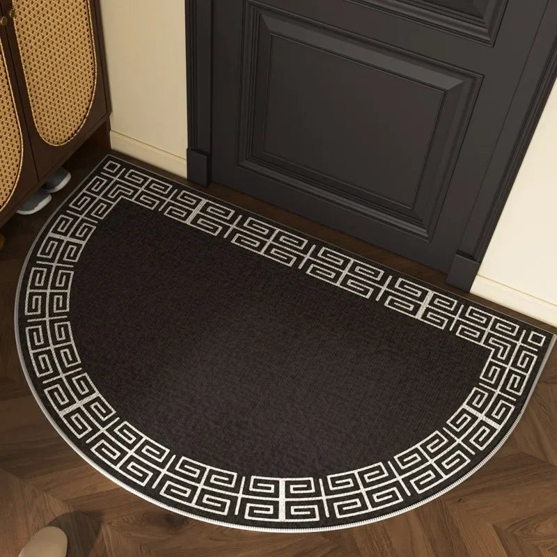 VIKAMA Entrance Door Mat Non-slip Wear-resistant Dirt-resistant Carpet Semi-circular Line Texture Rug Outdoor Home Decor Mat