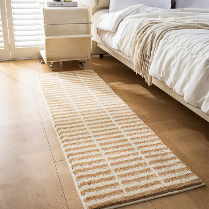 Cream-Colored Style Running Carpet Long-Length Carpet for Bedroom Headboard Sofa Bathroom Absorbent and Anti Slip Floor Mat