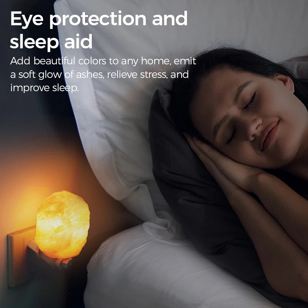 C5 LED Night Light Himalayan Salt Lamp Night Bedside Home Decor Air Purifying with Plug Release Negative Ions EU US UK AU Plug