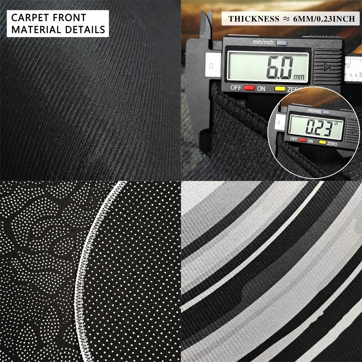 VIKAMA Entrance Door Mat Non-slip Wear-resistant Dirt-resistant Carpet Semi-circular Line Texture Rug Outdoor Home Decor Mat