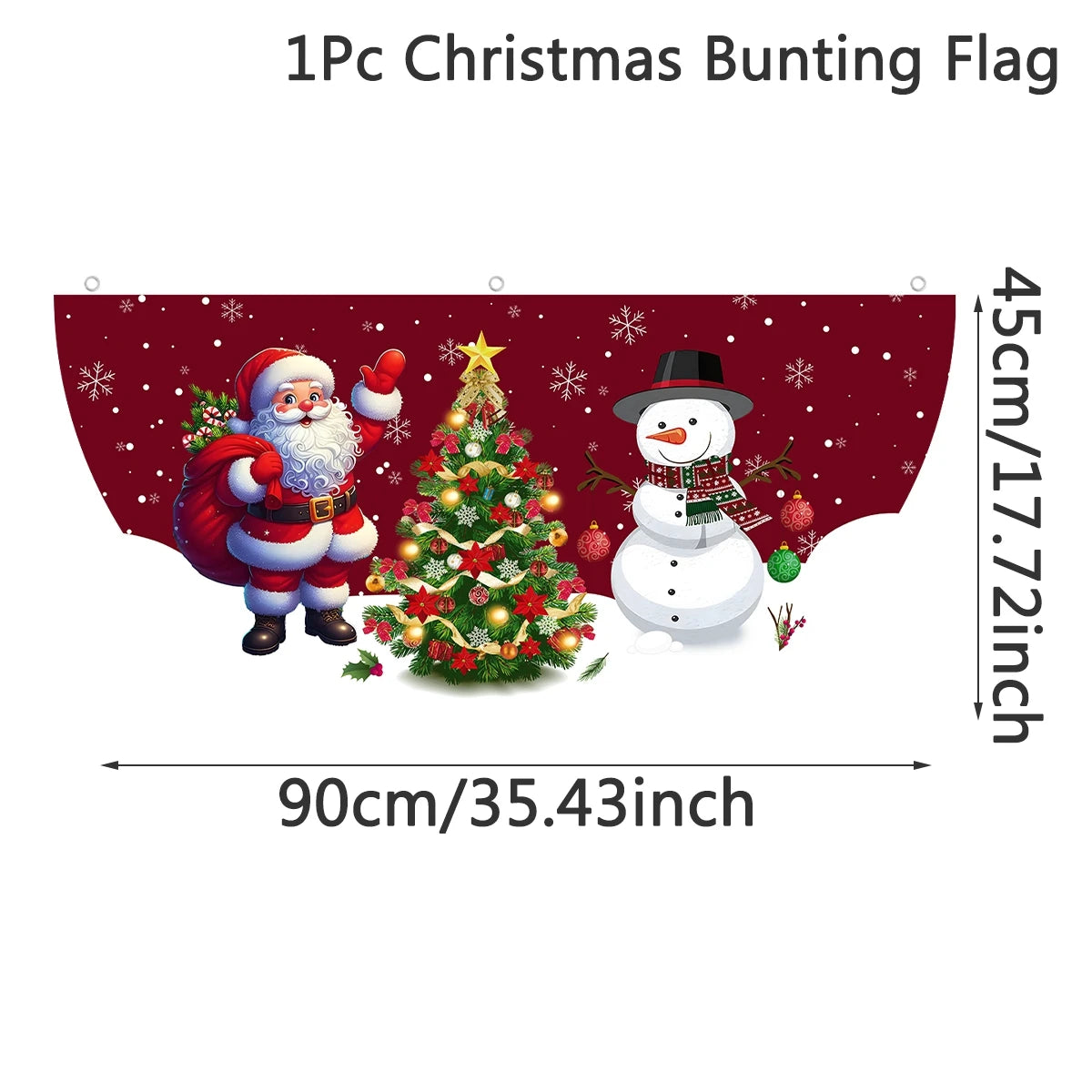 Christmas Outdoor Fan-shaped Flag