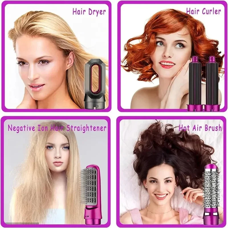 Professional 5-in-1 Hair Dryer Electric Hair Brush For Dyson Airwrap Automatic Hair Curler Straightener Hot Air Comb Home Use