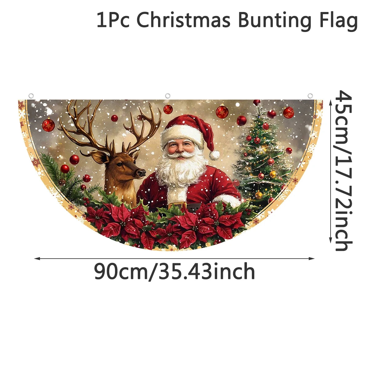 Christmas Outdoor Fan-shaped Flag