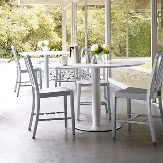 Nordic Simple Home Backrest Chair Metal Aluminum Chair Outdoor Restaurant Dining Chair Waterproof Bathroom Stool Cafe