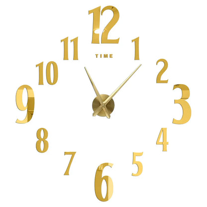 27/37/47inch Wall Clocks Coffee Cup Shape Frameless Wall Clock DIY  Quartz Needle Watch Acrylic Mirror Wall Stickers Home Decor