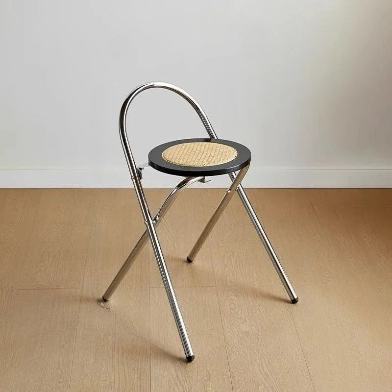 Durable and foldable retro backrest dining chair