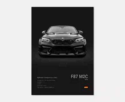 Pop Black And White Poster Wall Art Luxury Supercar F80 M3 M140 GTR HD Oil On Canvas Print Home Living Room Bedroom Decor Gift