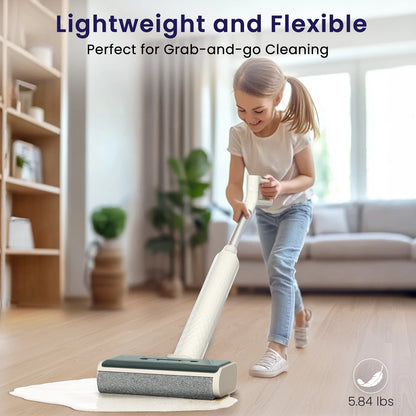 Lefant LS100 Cordless Wet Dry Mop - Self-Cleaning, One-Step Cleaning for Hard Floors, 170° Tilt, Small Size Space-Saving Design
