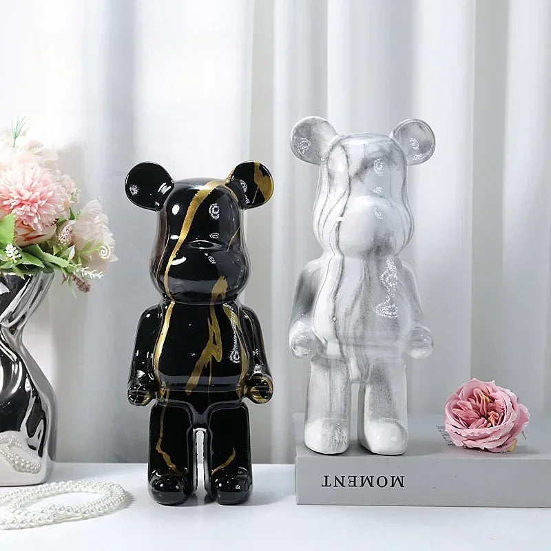 Aesthetic Bear Figure Resin Nordic Bear Statue Figurine Sculpture Luxury Livingroom Decoration Home Ornament Desk Accessories