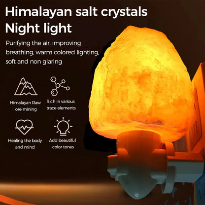 C5 LED Night Light Himalayan Salt Lamp Night Bedside Home Decor Air Purifying with Plug Release Negative Ions EU US UK AU Plug