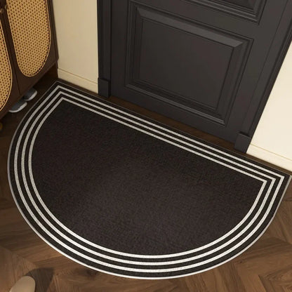 VIKAMA Entrance Door Mat Non-slip Wear-resistant Dirt-resistant Carpet Semi-circular Line Texture Rug Outdoor Home Decor Mat