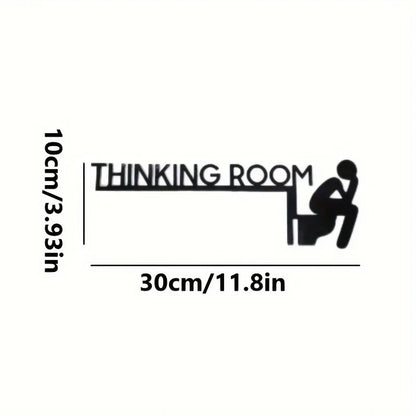 1pc Modern Metal Toilet Door Sign - Stylish Thinking Room Wall Sculpture - Home Decor Artwork - Decorative Door Frame Pendant