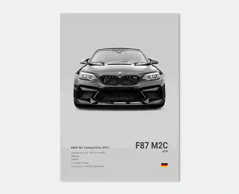 Pop Black And White Poster Wall Art Luxury Supercar F80 M3 M140 GTR HD Oil On Canvas Print Home Living Room Bedroom Decor Gift