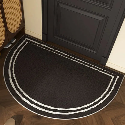 VIKAMA Entrance Door Mat Non-slip Wear-resistant Dirt-resistant Carpet Semi-circular Line Texture Rug Outdoor Home Decor Mat