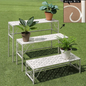 Metal ladder rack 3-piece set, outdoor flower pot display