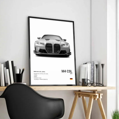 Pop Black And White Poster Wall Art Luxury Supercar F80 M3 M140 GTR HD Oil On Canvas Print Home Living Room Bedroom Decor Gift