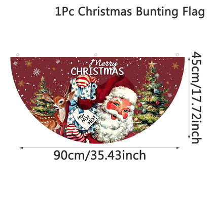 Christmas Outdoor Fan-shaped Flag