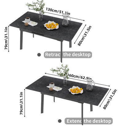 Kitchen Extendable Dining Table Stretchable 130-160cm