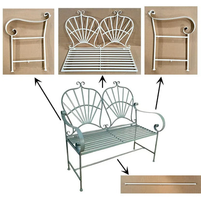Resistant Wrought Iron Modern French Foldable Garden Bench