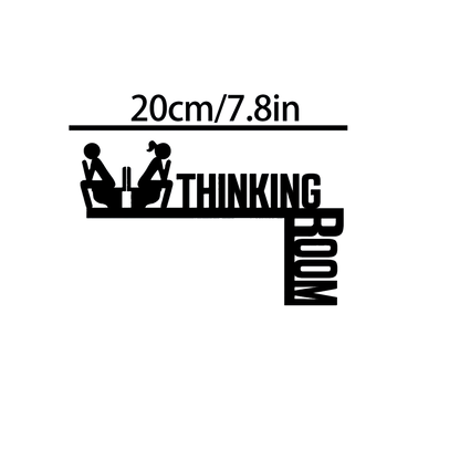 1pc Modern Metal Toilet Door Sign - Stylish Thinking Room Wall Sculpture - Home Decor Artwork - Decorative Door Frame Pendant