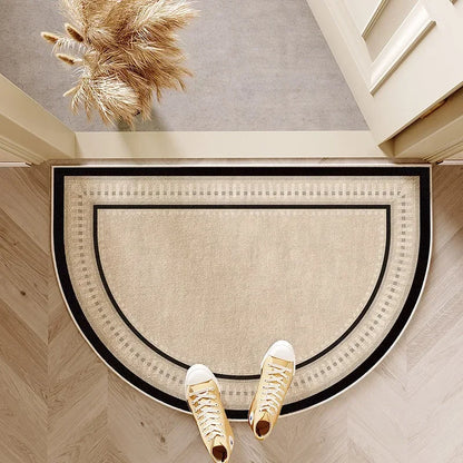 VIKAMA Entrance Door Mat Non-slip Wear-resistant Dirt-resistant Carpet Semi-circular Line Texture Rug Outdoor Home Decor Mat