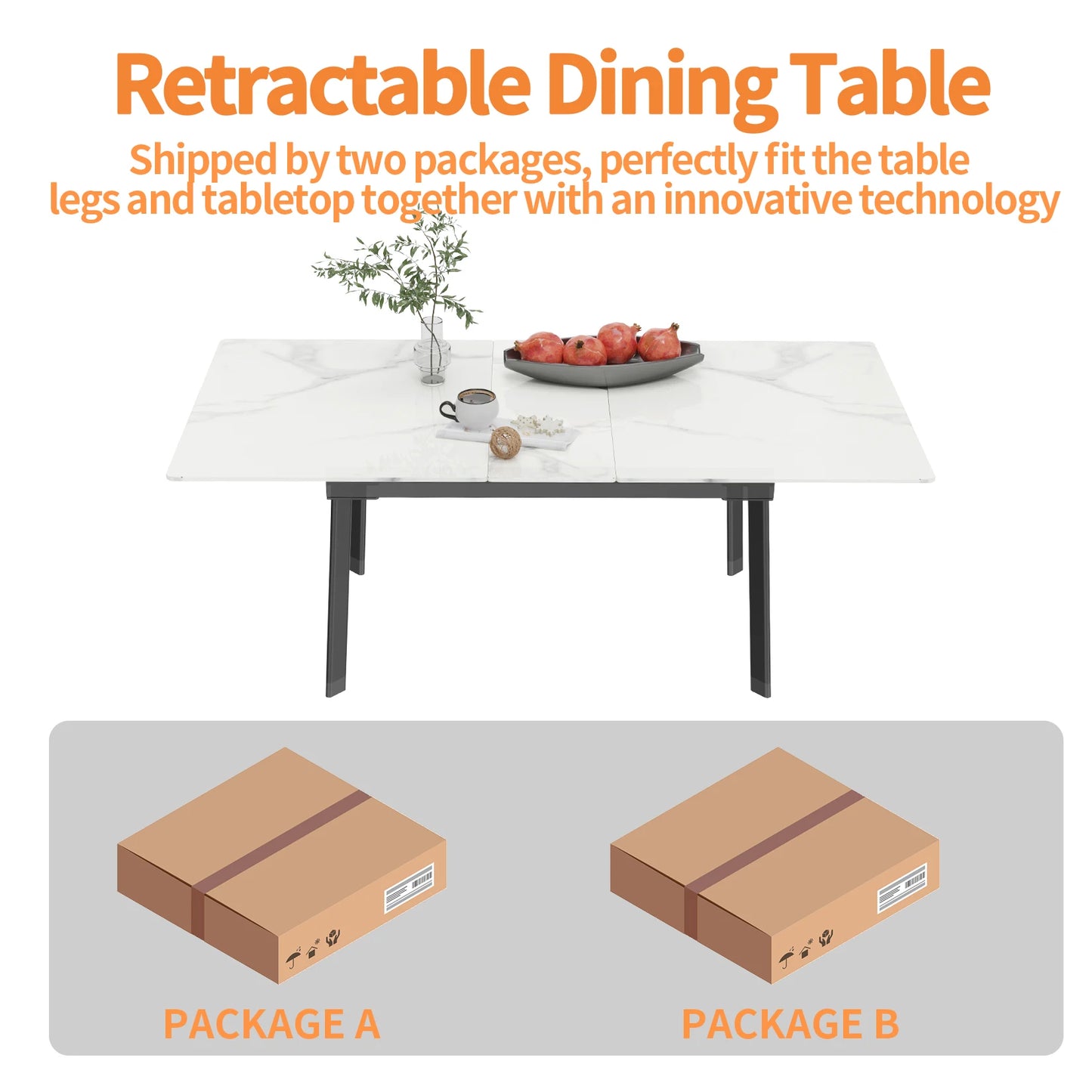 Kitchen Extendable Dining Table Stretchable 130-160cm