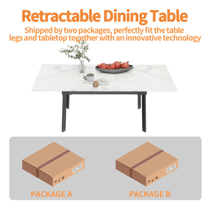 Kitchen Extendable Dining Table Stretchable 130-160cm
