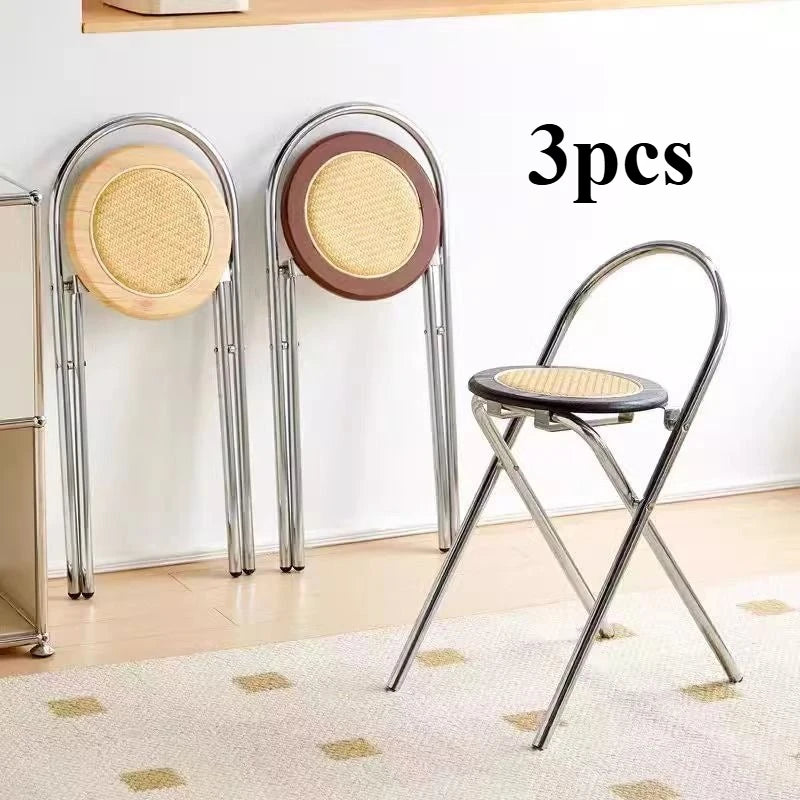 Durable and foldable retro backrest dining chair