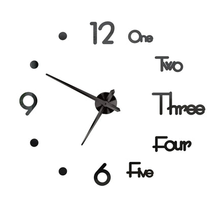 27/37/47inch Wall Clocks Coffee Cup Shape Frameless Wall Clock DIY  Quartz Needle Watch Acrylic Mirror Wall Stickers Home Decor