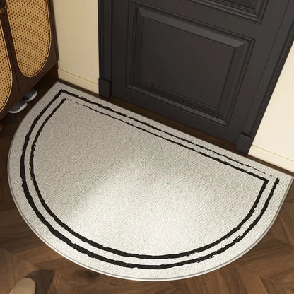 VIKAMA Entrance Door Mat Non-slip Wear-resistant Dirt-resistant Carpet Semi-circular Line Texture Rug Outdoor Home Decor Mat