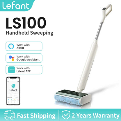 Lefant LS100 Cordless Wet Dry Mop - Self-Cleaning, One-Step Cleaning for Hard Floors, 170° Tilt, Small Size Space-Saving Design