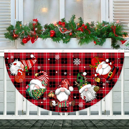 Christmas Outdoor Fan-shaped Flag