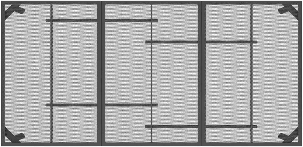 Anthracite Steel Garden Table – Modern Patio Dining Table with Mesh Design and Curved Legs