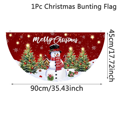 Christmas Outdoor Fan-shaped Flag