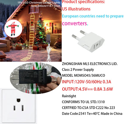 Santa Claus Climbing Ladder