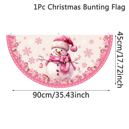 Christmas Outdoor Fan-shaped Flag