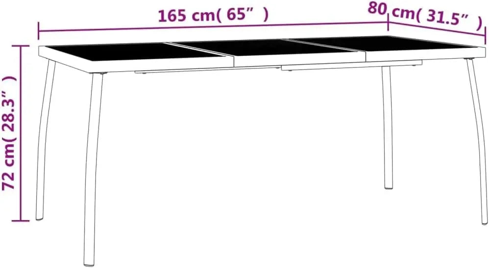 Anthracite Steel Garden Table – Modern Patio Dining Table with Mesh Design and Curved Legs