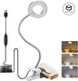 48 LEDs Clip on Desk Lamp 360°Flexible Gooseneck Reading Table Light Eye-Caring USB Clamp Books Night Light Study Read Light