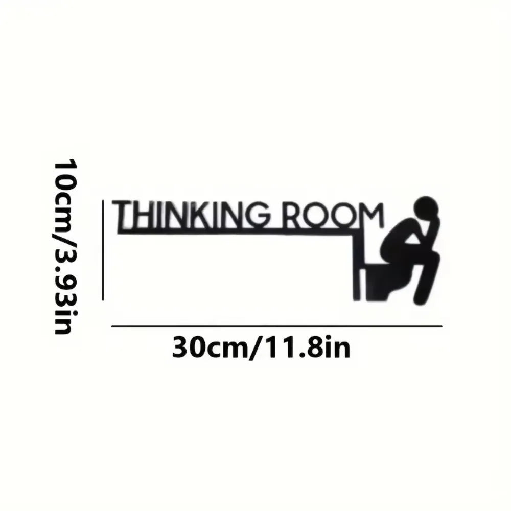 1pc Modern Metal Toilet Door Sign - Stylish Thinking Room Wall Sculpture - Home Decor Artwork - Decorative Door Frame Pendant