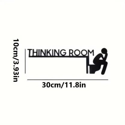 1pc Modern Metal Toilet Door Sign - Stylish Thinking Room Wall Sculpture - Home Decor Artwork - Decorative Door Frame Pendant