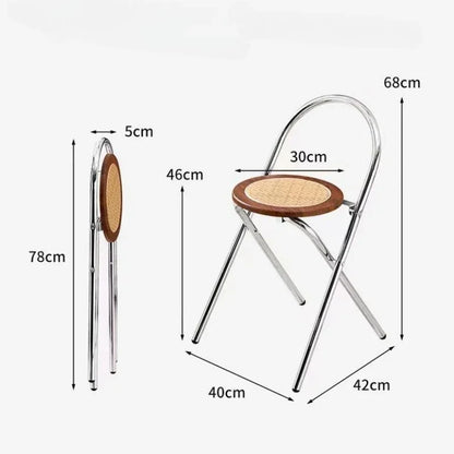 Durable and foldable retro backrest dining chair