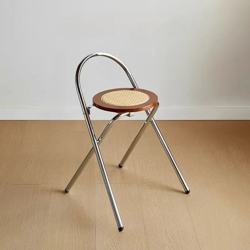 Durable and foldable retro backrest dining chair