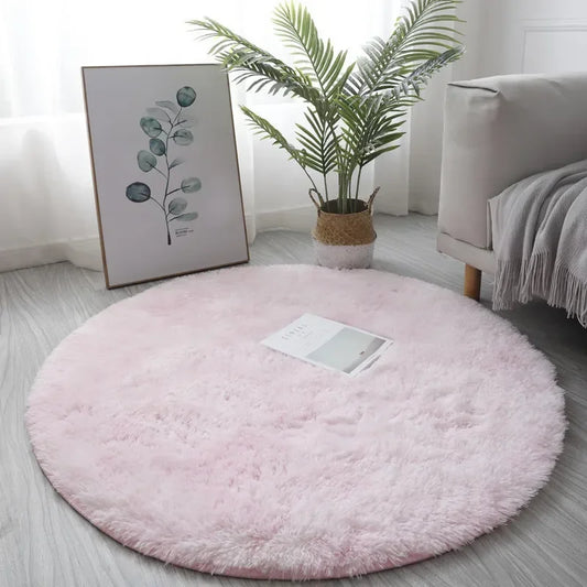 Ultra Soft Plush Round Rug Mat - Fluffy White Carpet for Living Room, Home Decor and Bedroomr, Bedroom and Kids Room
