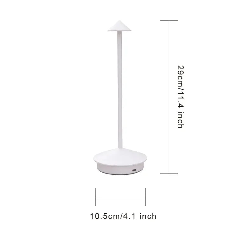 Creative LED Pointed Desk Lamp Charging Touch 3 Color Stepless Dimming Night Light Hotel Bar Restaurant Table Decoration Light
