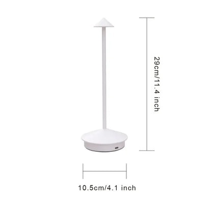 Creative LED Pointed Desk Lamp Charging Touch 3 Color Stepless Dimming Night Light Hotel Bar Restaurant Table Decoration Light